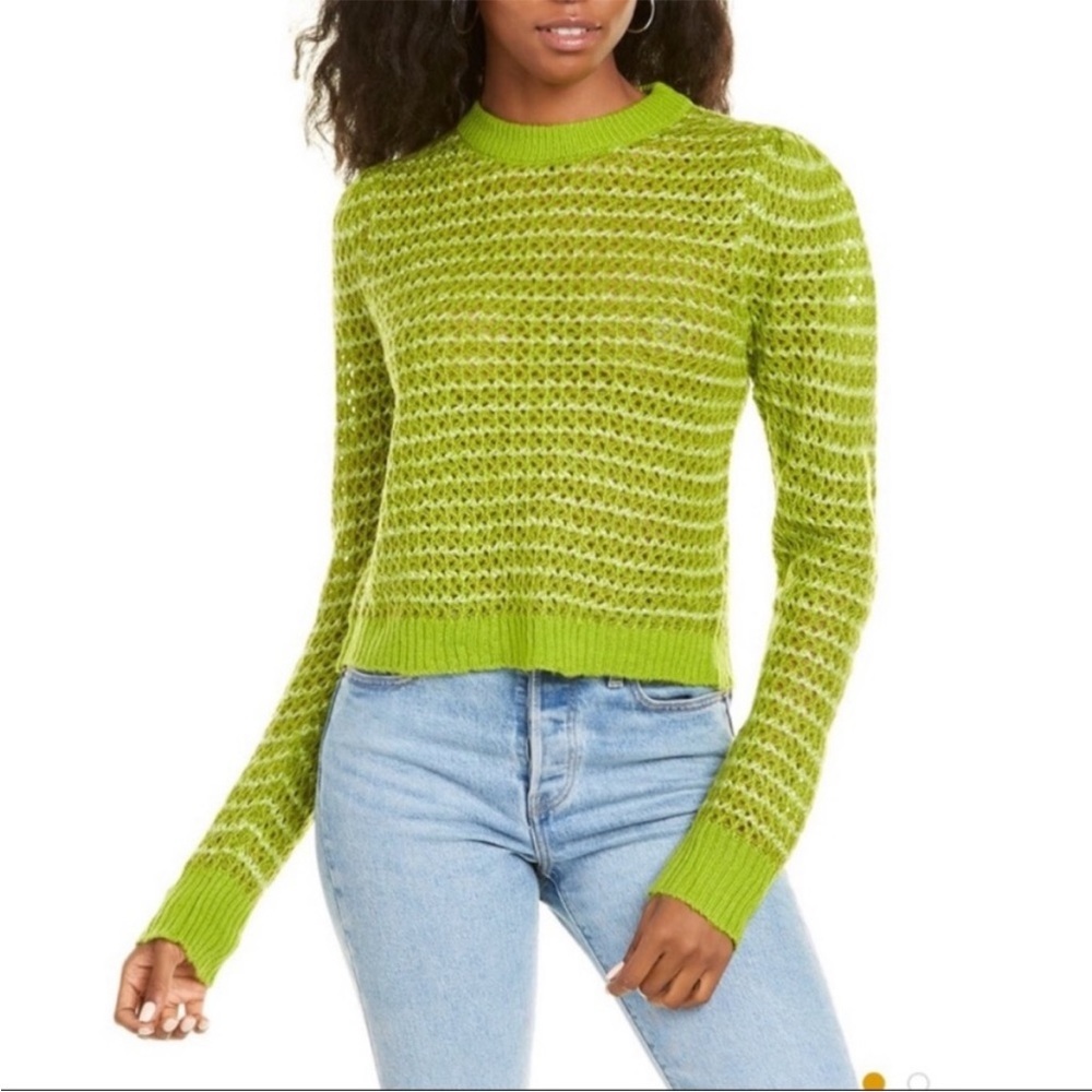 WAYF Green Loose Knit Crew Neck Sweater. Size Medium. New With Tags.